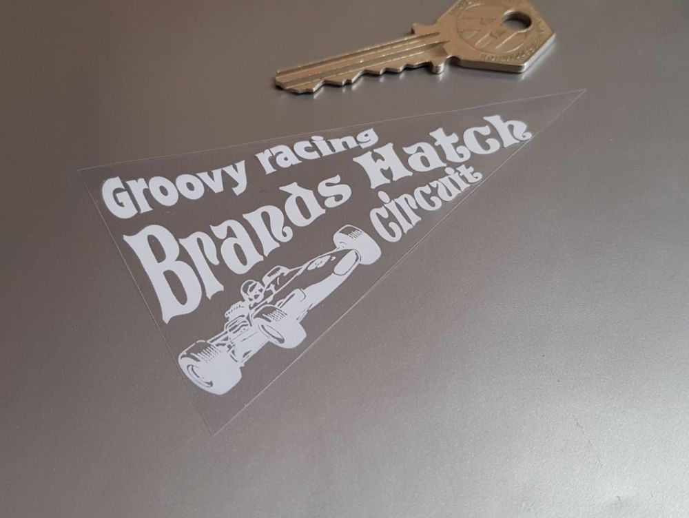 Brands Hatch Circuit Groovy Racing Window Sticker - 4"