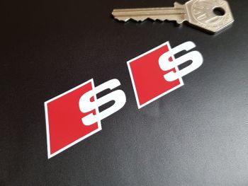 Audi S Line Red & White Stickers - Various Sizes
