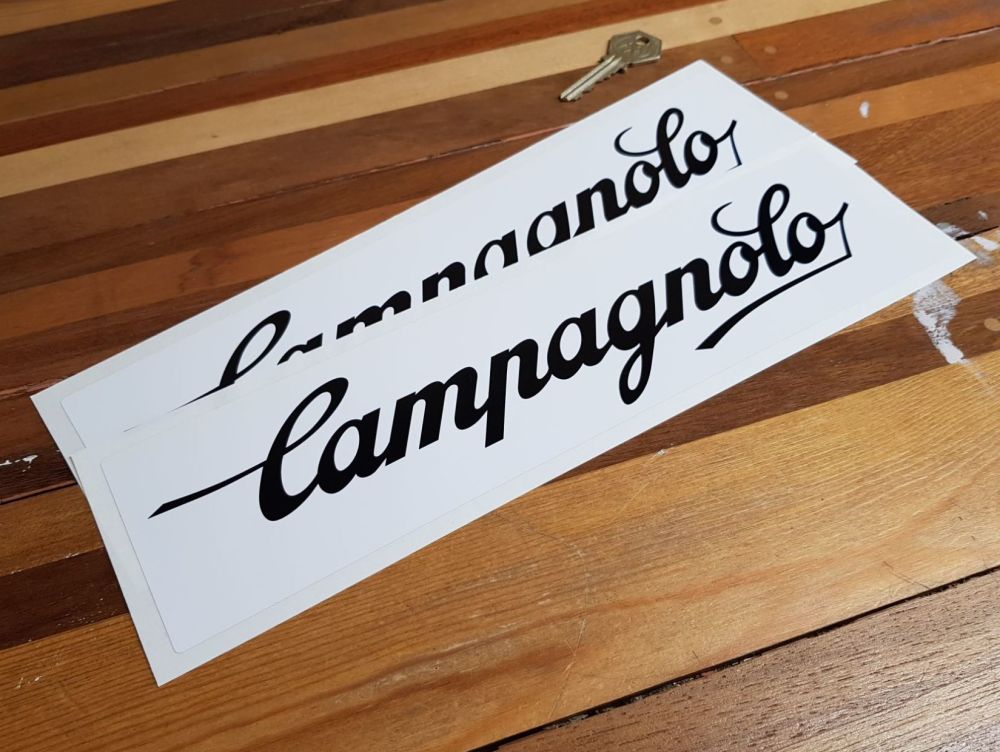 Campagnolo Black & White Oblong Stickers. 12