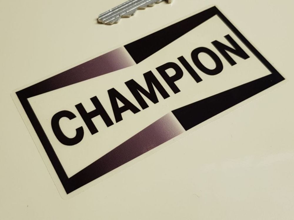 Champion Black & Clear Stickers 4" Pair