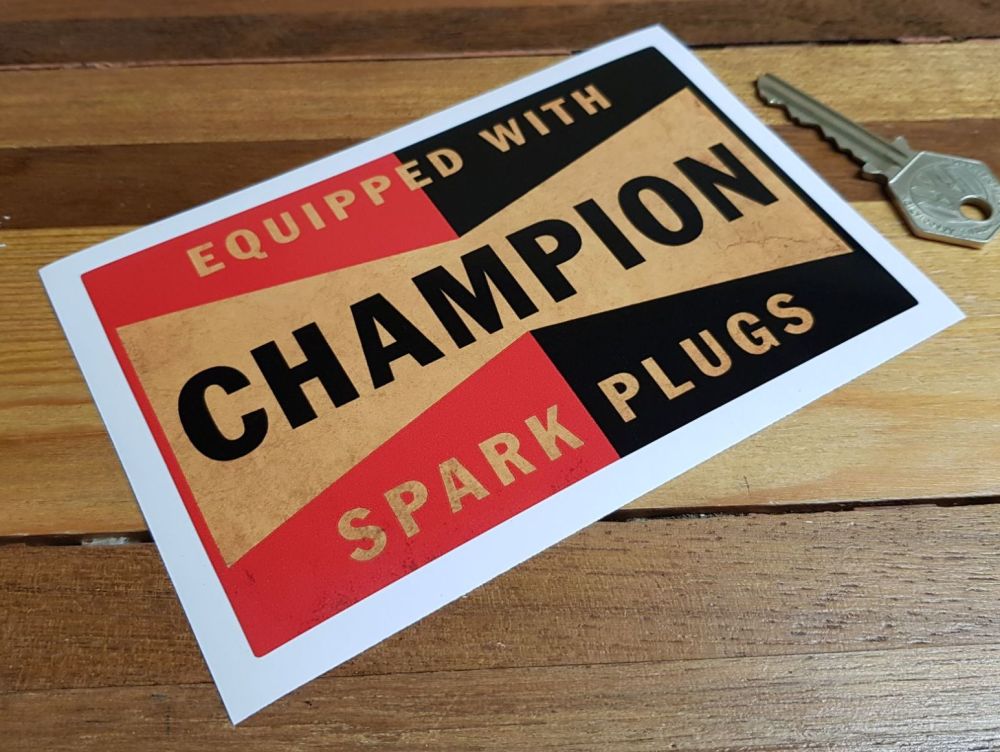 Champion Equipped With Distressed Style Oblong Sticker. 5.5".