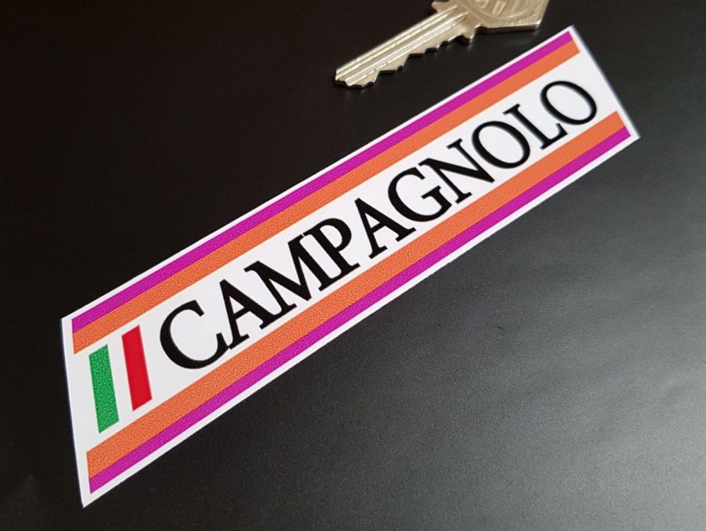 Campagnolo Orange & Purple Striped Stickers - 4", 6" or 8" Pair