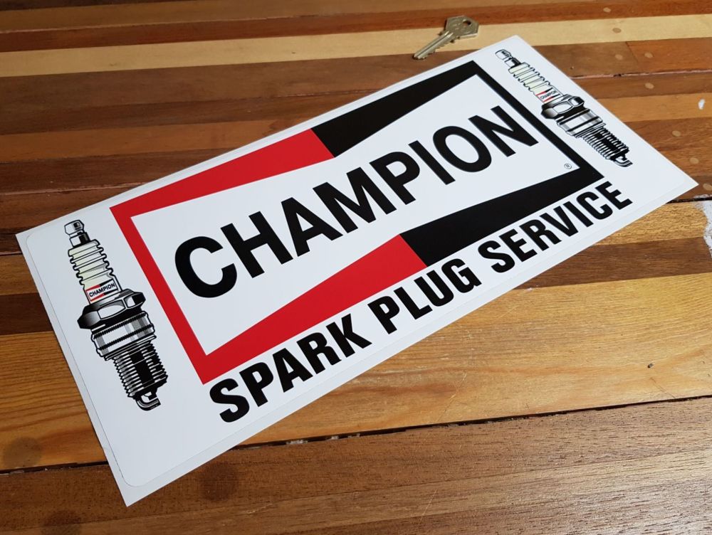 Champion Spark Plug Service Plug Logo Sticker. 14
