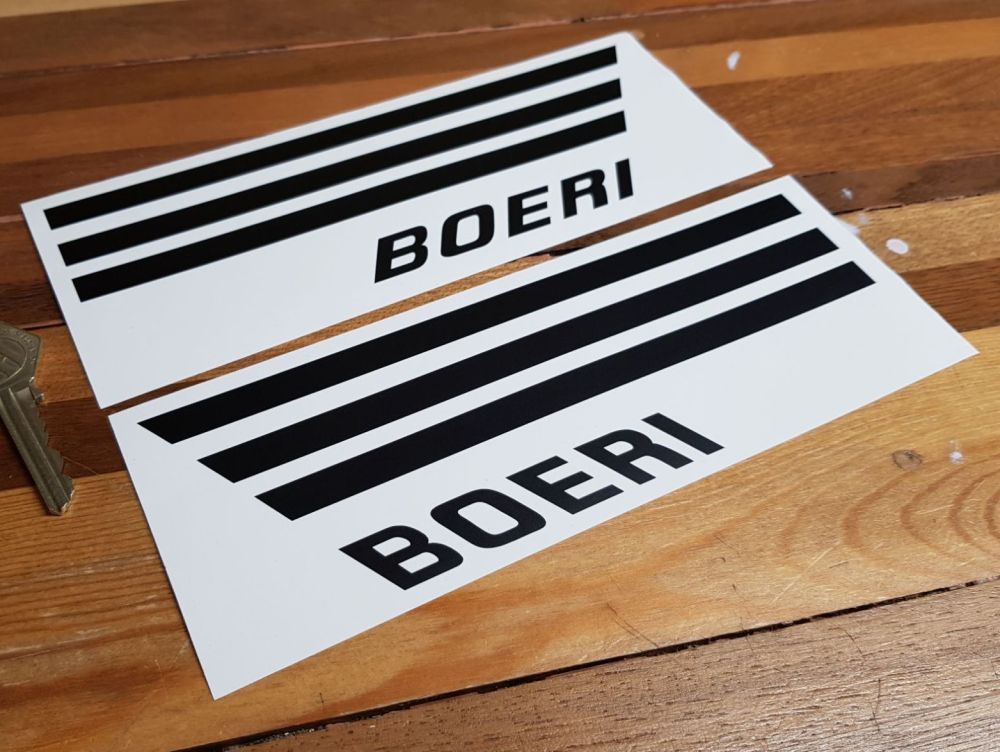 Boeri Helmet Text and Side Stripes Sticker Set - Style A/MK 4 - 8" Pair