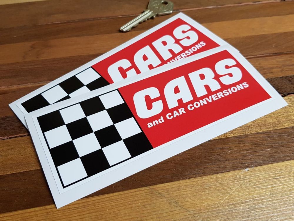Cars & Car Conversions Chequered Stickers. 6.25