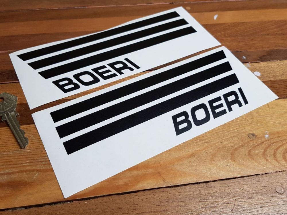 Boeri Helmet Text and Side Stripes Sticker Set. Style B. 7.5