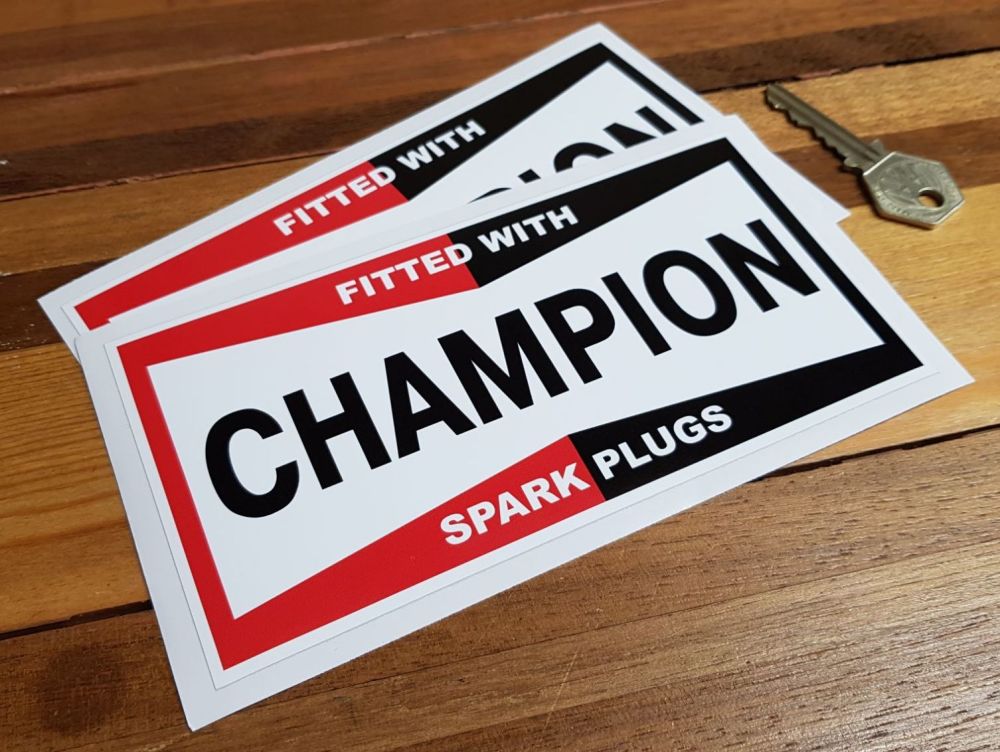 Champion Spark Plugs 'Fitted With' Oblong Stickers. 7
