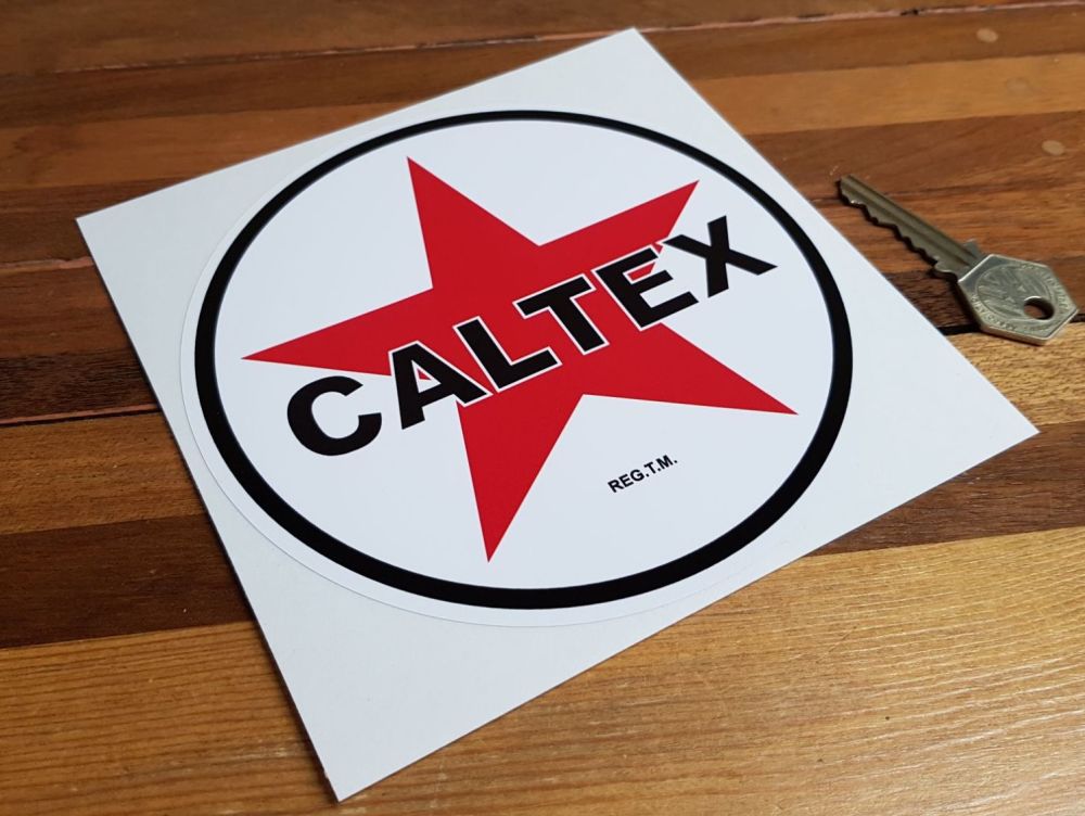 Caltex Petrolania Petrol Pump Sticker. 8.5", 9", 10", or 12".