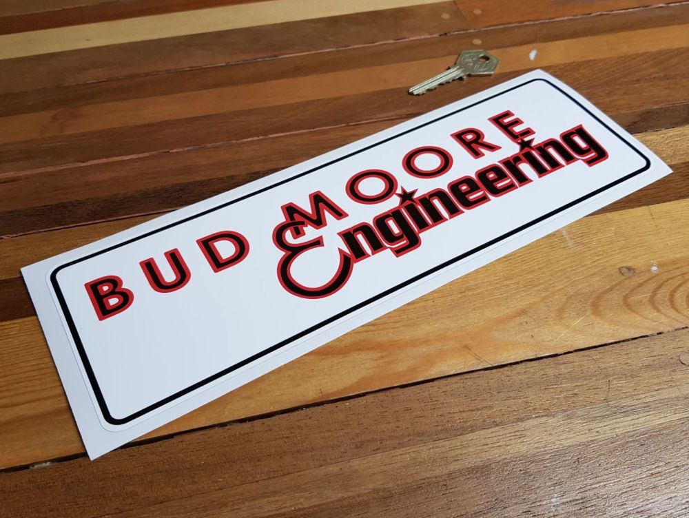 Bud Moore Engineering Oblong Sticker. 12".