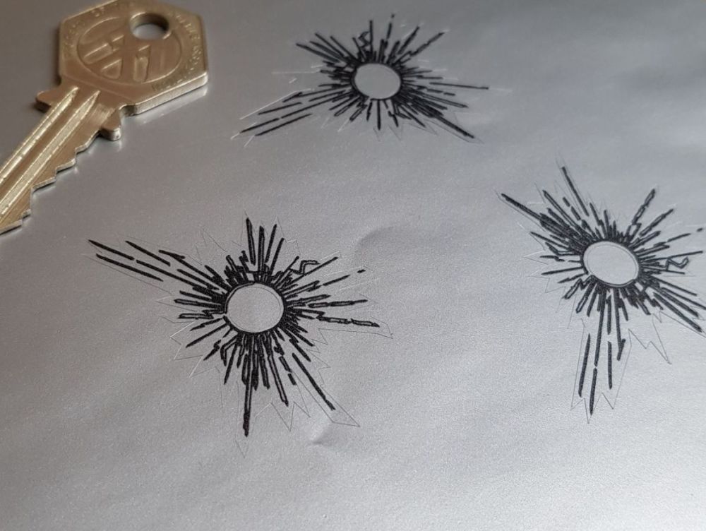 Bullet Holes for Glass. Set of 6. 