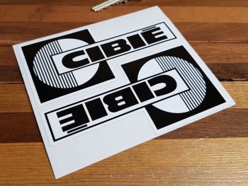 Cibie Black & White Spotlamp Stickers. 5.5" Pair.