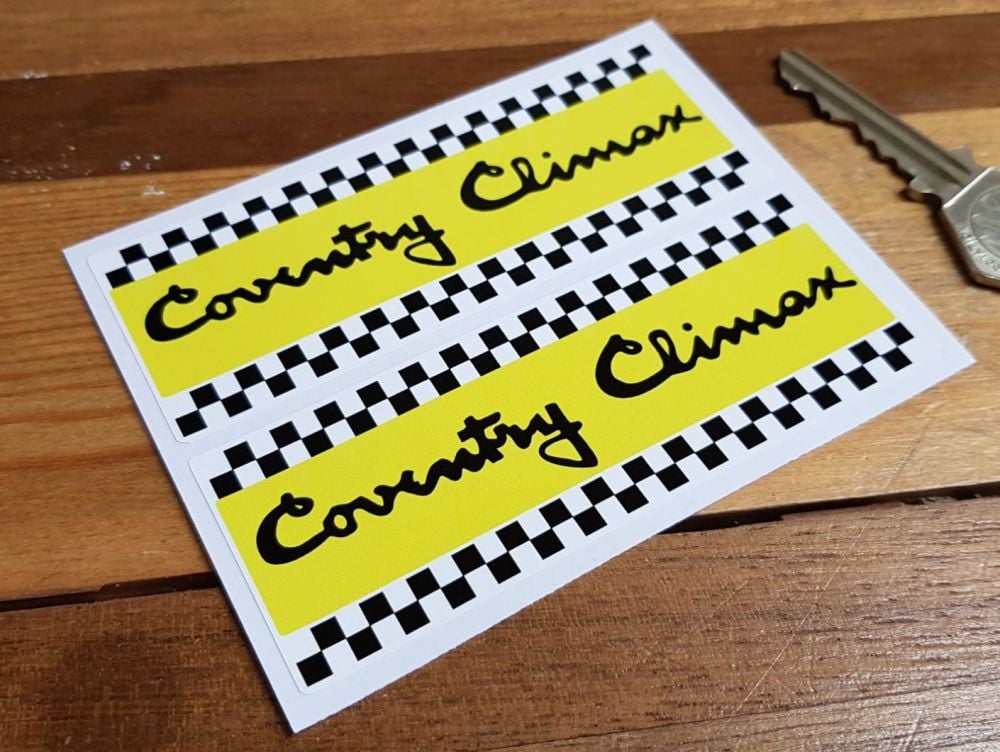 Coventry Climax Chequered Oblong Stickers. 4