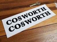 Cosworth Black & White Oblong Stickers. 7.5