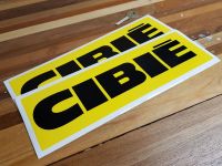 Cibie Black on Yellow Wide Oblong Stickers. 10