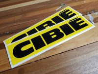 Cibie Black On Yellow Oblong Stickers. 10