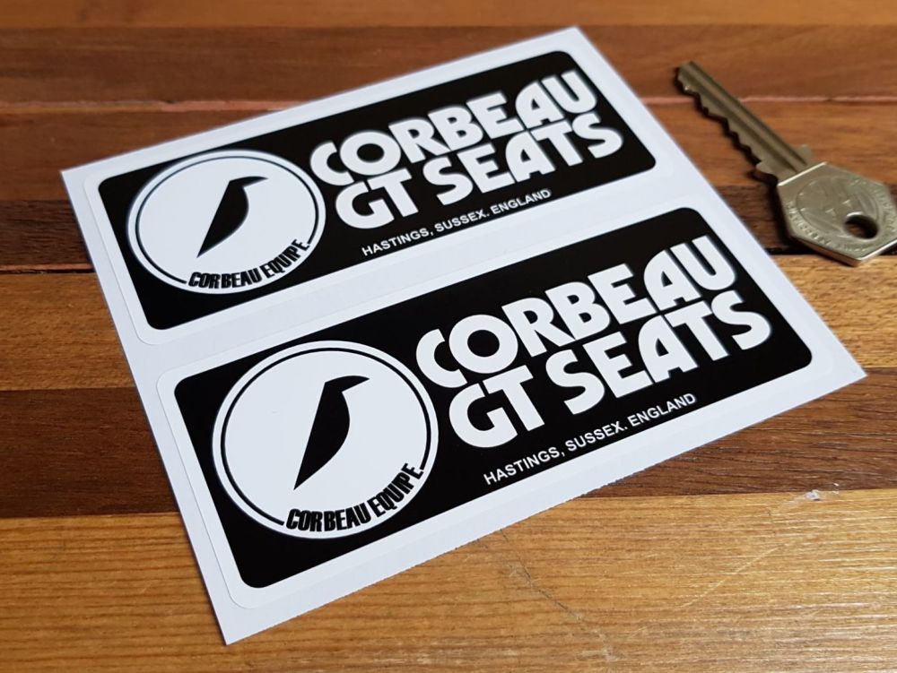 Corbeau GT Seats Oblong Stickers. 4.5" Pair.