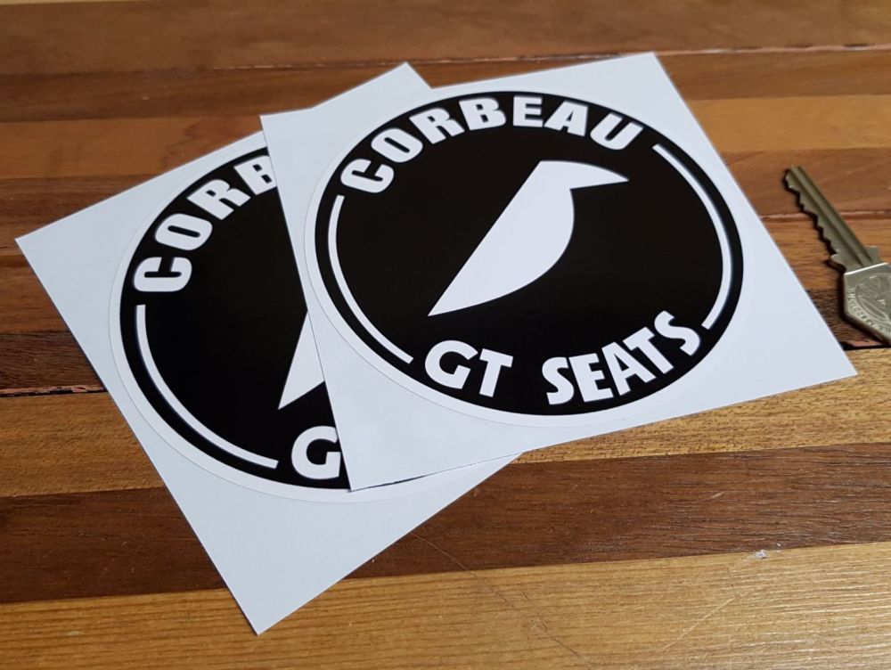 Corbeau GT Seats Round Stickers - 3" or 4.75" Pair.