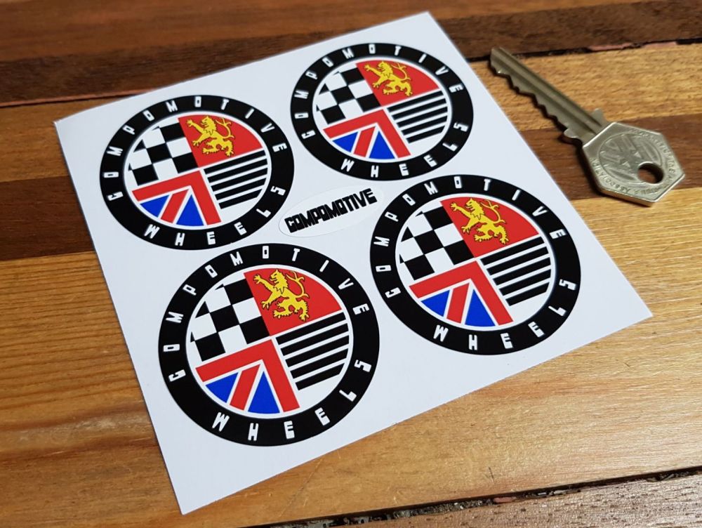 Compomotive Wheels Coloured Circular Stickers. Set of 4. 50mm or 65mm.
