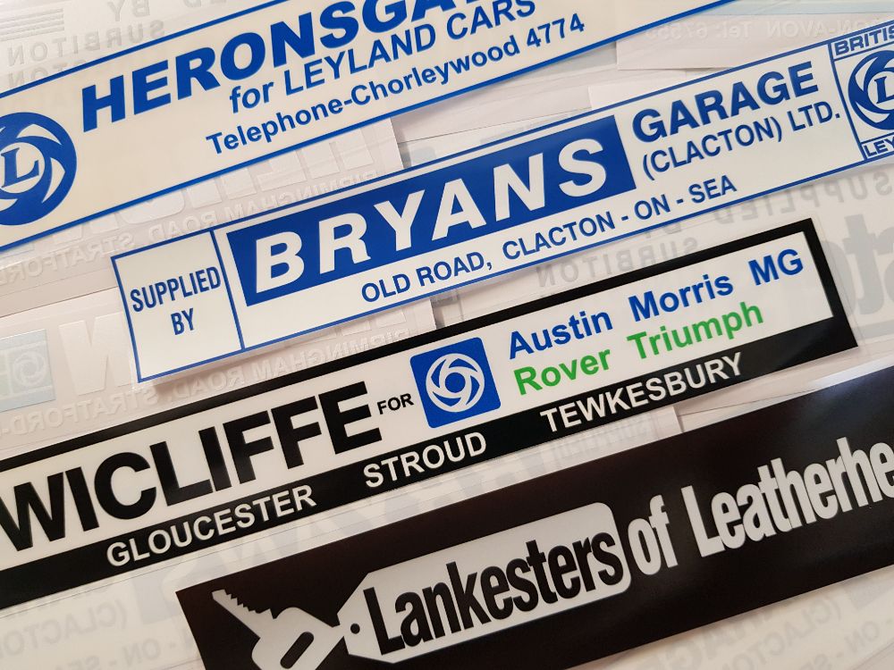 BRITISH LEYLAND SALES & SERVICE large Workshop Garage Sign Sticker BL MG Mini 