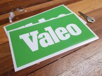 Valeo White on Green Oblong Stickers - 1.5