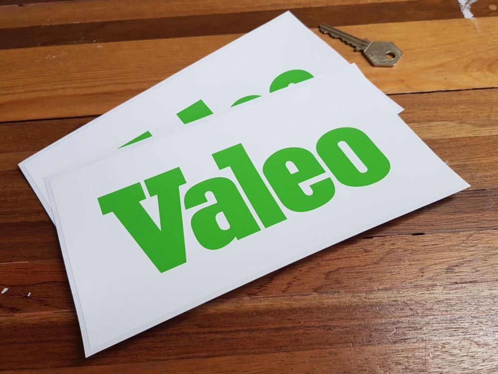 Valeo Green & White Oblong Stickers - 8" Pair
