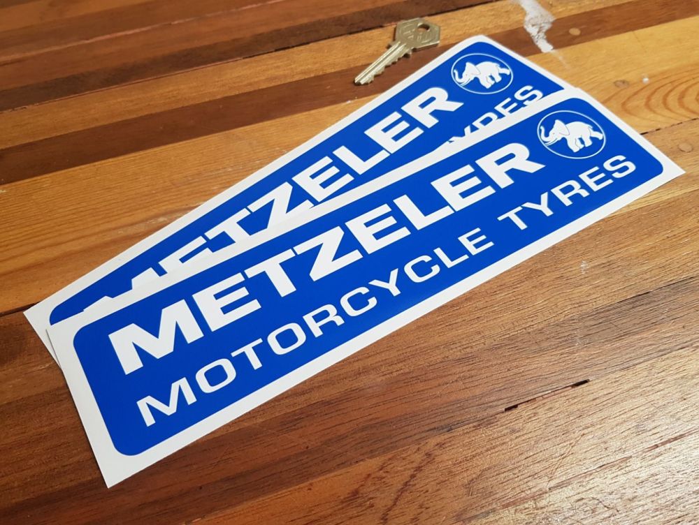 Metzeler Motorcycle Tyres Oblong Stickers - Rounded Corners - 10