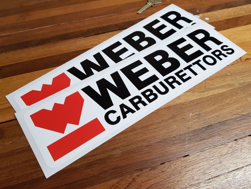 Weber Carburettors Oblong Stickers 12" Pair