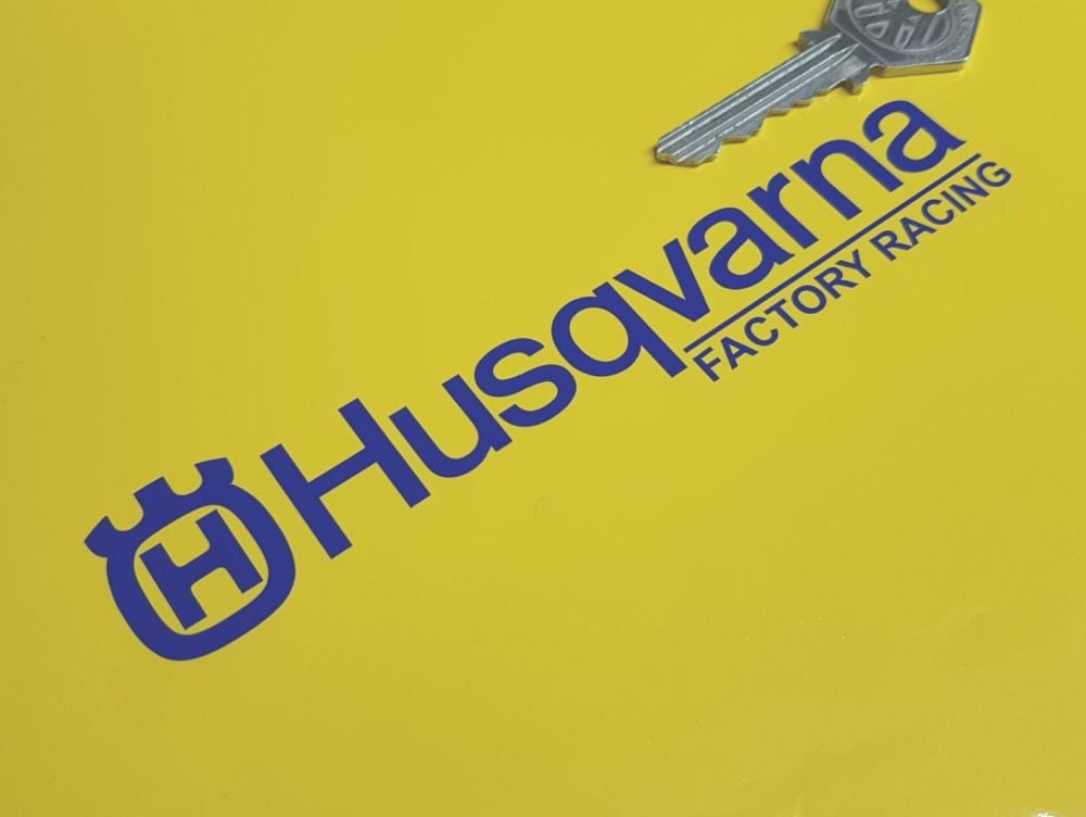 Husqvarna Factory Racing Cut Text & Logo Stickers 5.5" Pair