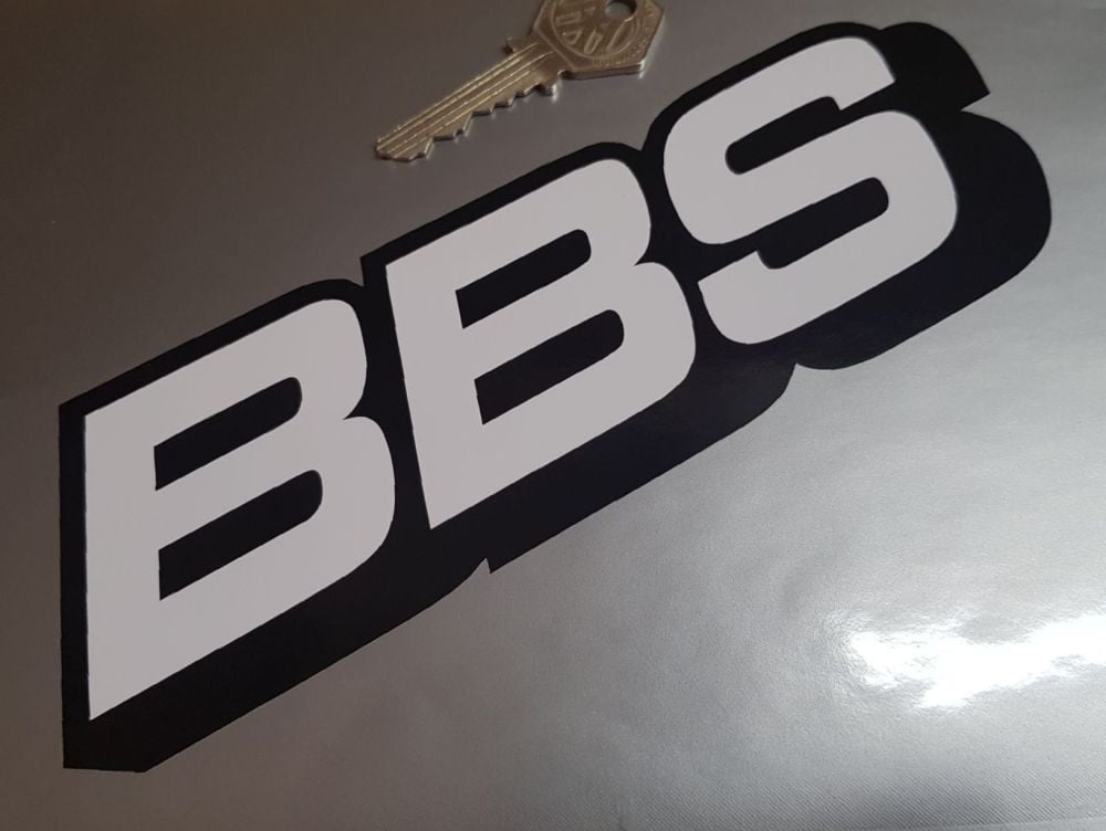 BBS Wheels Black & White Close Cut Stickers 8" Pair