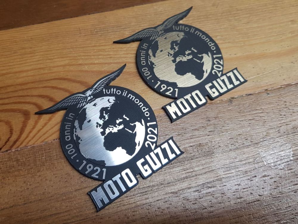 Moto Guzzi 100 Years Around the World Anniversary Self Adhesive Badge - 2