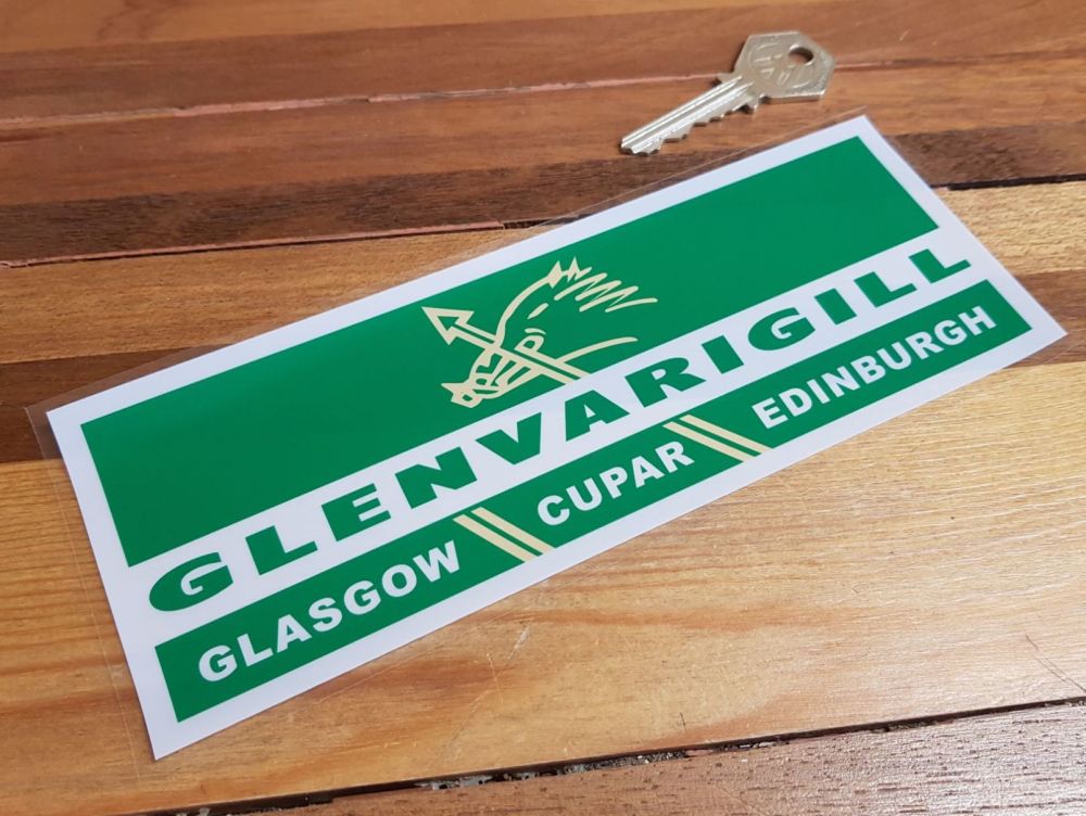 Glenvarigill Glasgow, Cupar, Edinburgh, Car Dealer Window Sticker - 7.5