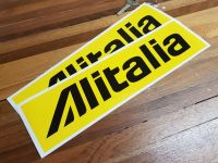 Alitalia Later Style Yellow & Black Oblong Stickers 12