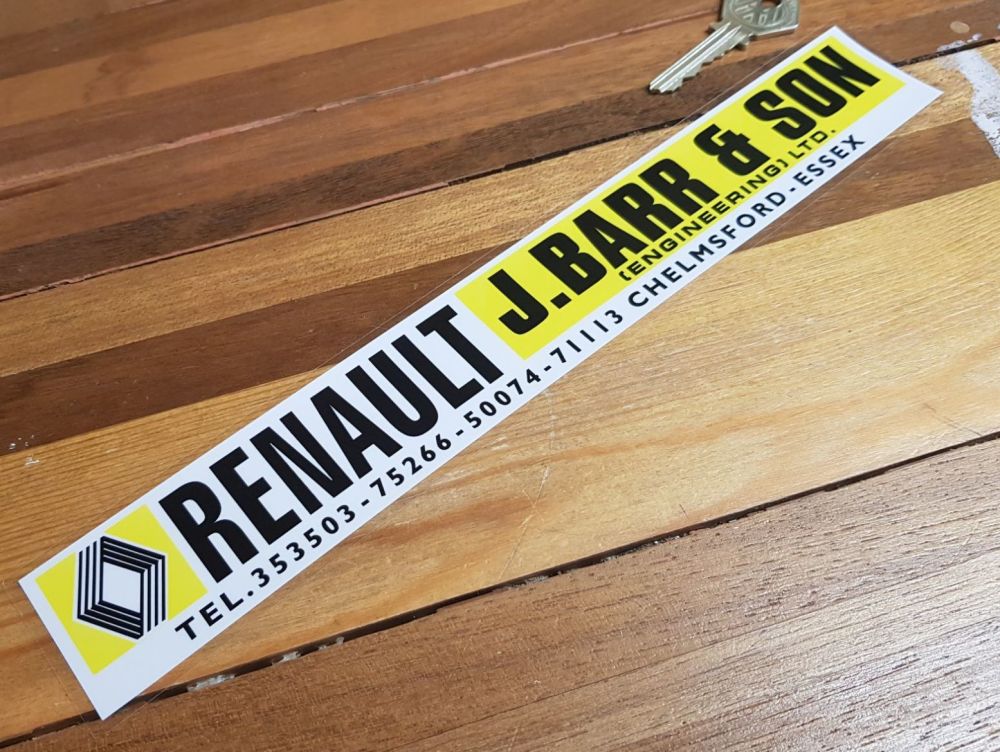 Renault Dealer Sticker - J.Barr & Son Chelmsford - 11"