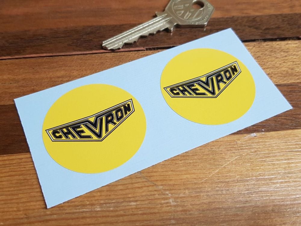 Chevron Cars Circular Lighter Style Stickers 43mm Pair