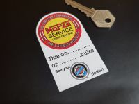 Chrysler Corporation Mopar Service Sticker - Miles or Klms - 3.5"