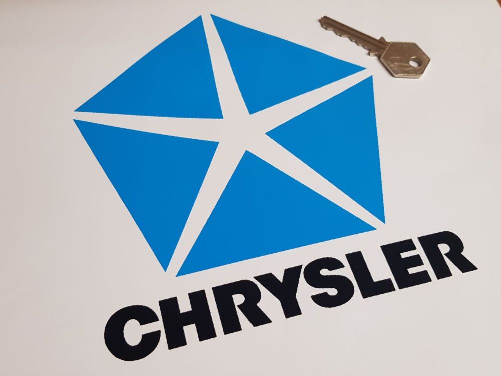 Chrysler Logo & Text, Cut to Shape Sticker - 6" x 7.5"