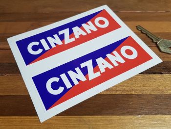 Cinzano Sponsors Oblong Stickers - 6" or 12" Pair