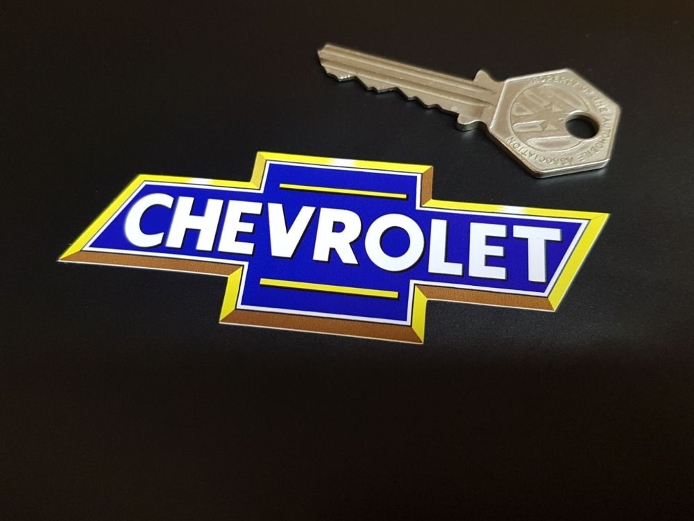 Chevrolet Blue & Yellow Classic BowTie Stickers - 3.5", 4" or 6" Pair
