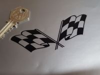 Chequered Flag Stickers, Corvette Style, Black & Clear - 4