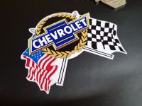 Chevrolet Flag & Scroll Style Sticker - 4" or 10.5"