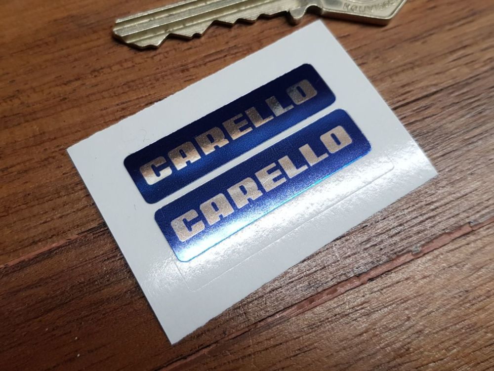 Carello Foglight Stickers - Blue & Foil - Various Sizes - Pair