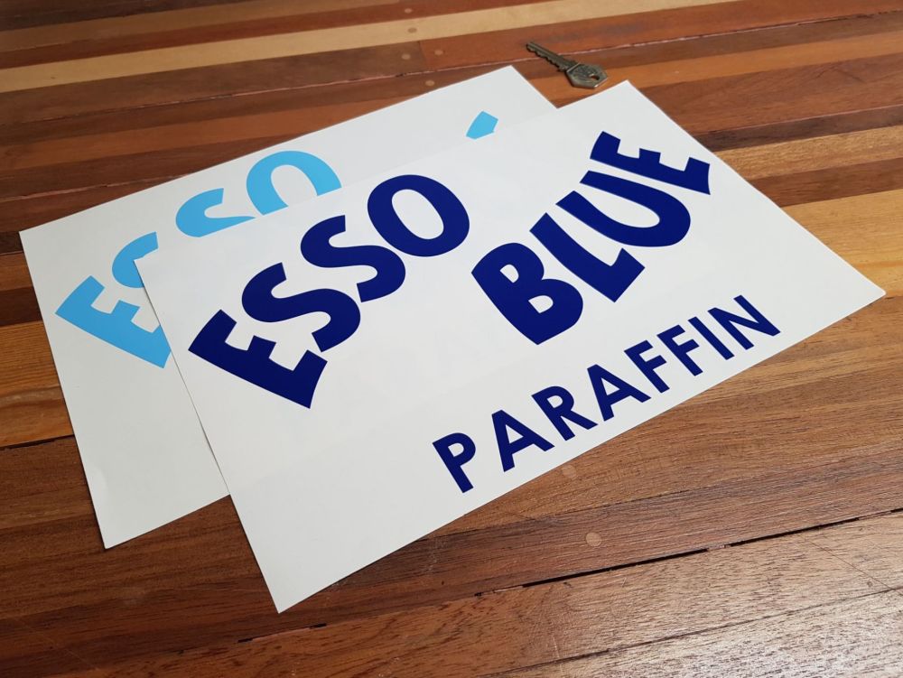 Esso Blue Paraffin Cut Text Sticker - 6