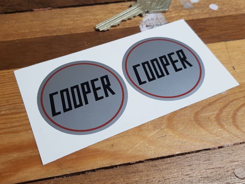 Cooper Circular Stickers - Squared Text - 2" Pair