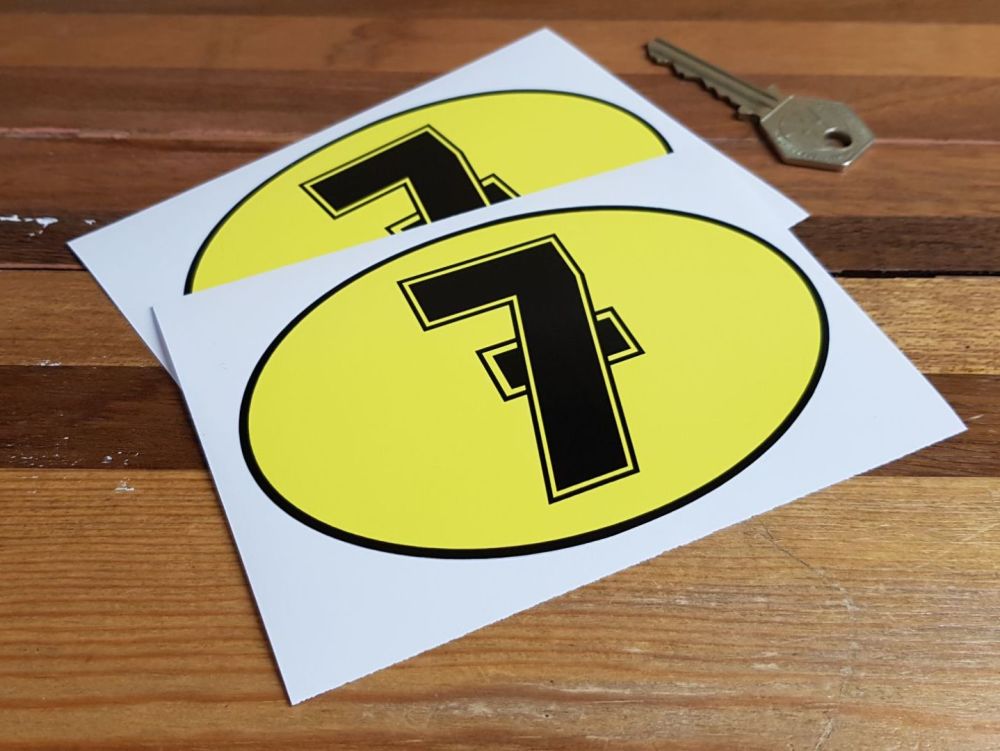 Barry Sheene Number Seven Logo Stickers 4.75" Pair