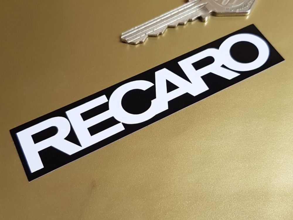 Recaro Seats Black & White Close Cut Stickers - 2" or 4" Pair