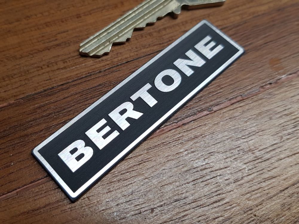 Bertone Oblong Self Adhesive Car Badge - Upper Case Style - 2.75