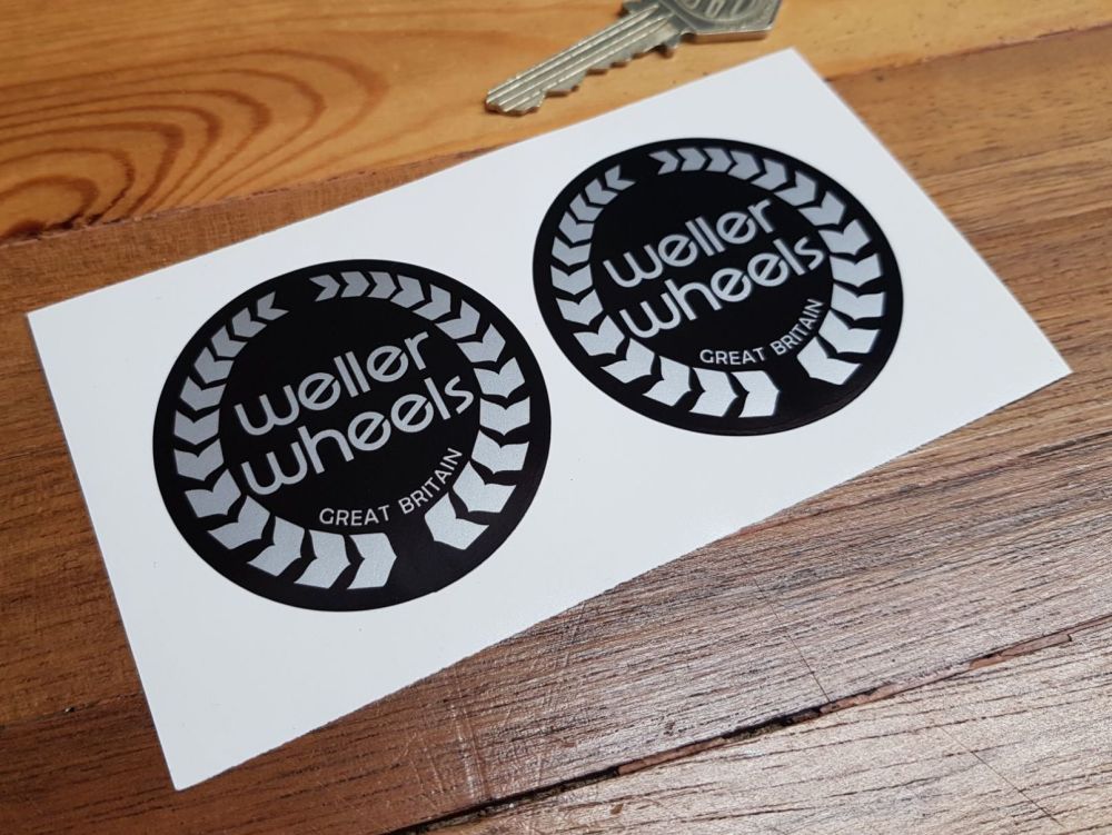 Weller Wheels Wheel Centre Style Stickers 57mm Pair