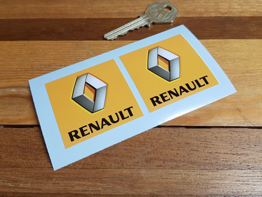 Renault Later Style Text & Logo Stickers - 2" or 4" Pair