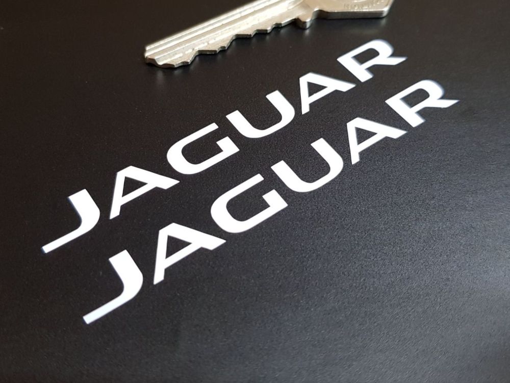 Jaguar Cut Text Later Style Stickers - 3" or 4" Pair