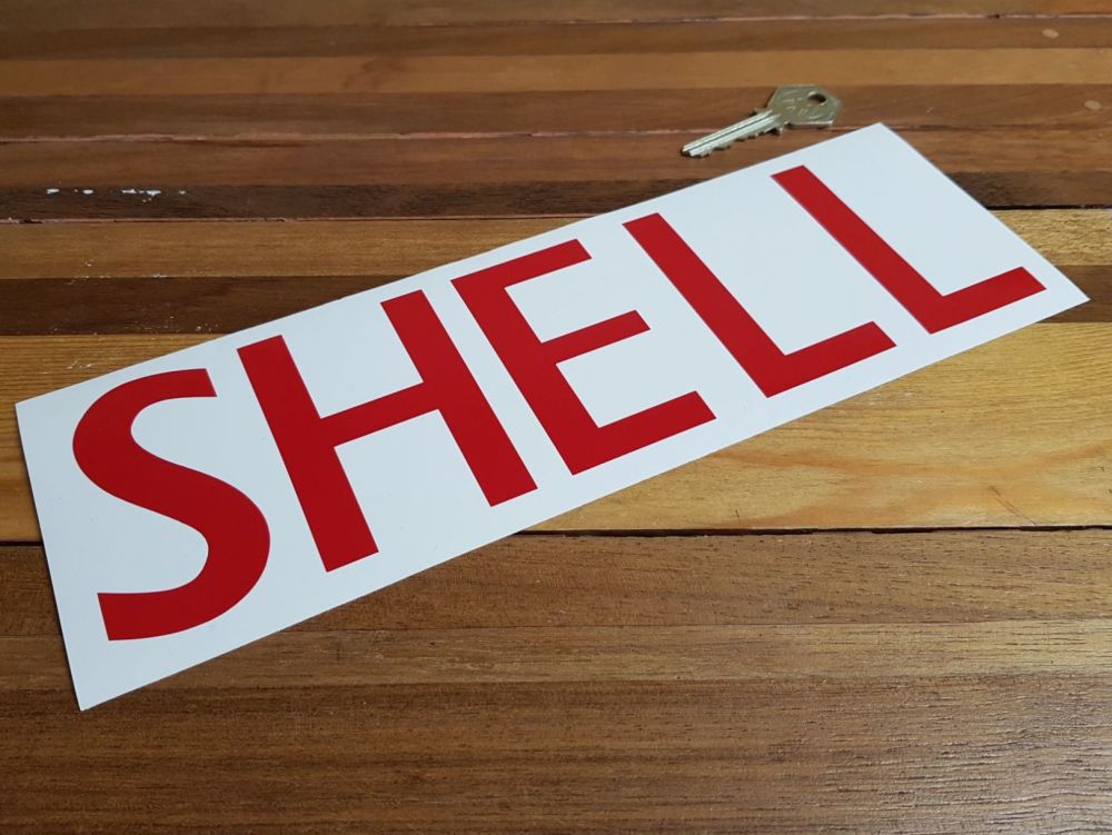 Shell Capital Text Cut Vinyl Sticker - Style B - 10.75"